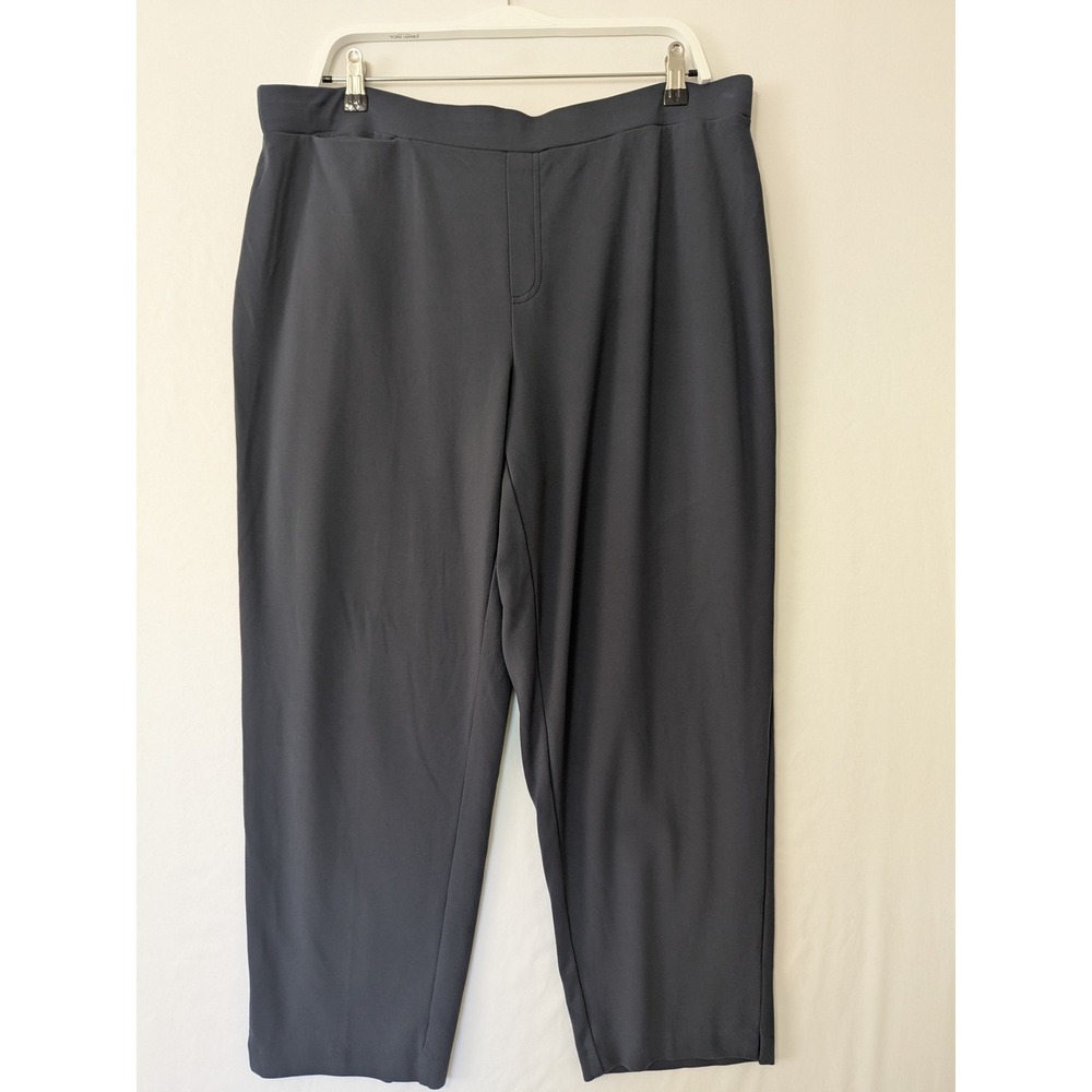 Susan Graver Everyday Women's Plus‎ Size 1XP Pants Black Pull On Cropped Comfort